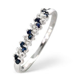 Sapphire 0.18ct And Diamond 9k White Gold Ring  A3918