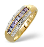 Tanzanite 0.37ct And Diamond 9k Gold Ring