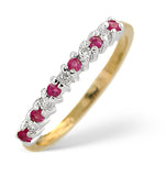 Ruby 0.16ct And Diamond 9k Gold Ring