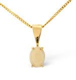 Opal 7 X 5mm 9k Yellow Gold Pendant Necklace