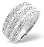 Platinum Wide Ring 1 Carat Diamond H/si