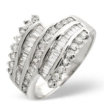 Big Fancy Ring 1.00ct Diamond 9k White Gold