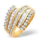 Big Fancy Ring 1.00ct Diamond 9k Yellow Gold