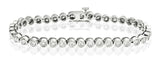 Diamond Tennis Bracelet Rubover Style 5.00ct 9k White Gold
