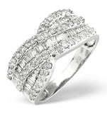 Diamond 1.00ct 18k White Gold Cross-over Ring