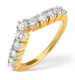 Diamond 0.70ct 18k Yellow Gold Wishbone Ring