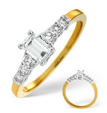 H/si Solitaire With Shoulders Ring 0.76ct Diamond 18k Yellow Gold