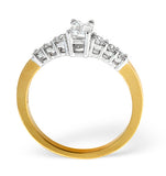 H/si Solitaire With Shoulders Ring 0.76ct Diamond 18k Yellow Gold