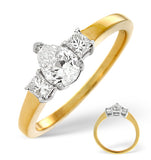 H/si Solitaire With Shoulders Ring 0.70ct Diamond 18k Yellow Gold