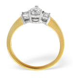 H/si Solitaire With Shoulders Ring 0.70ct Diamond 18k Yellow Gold