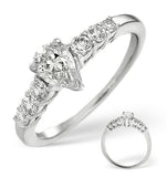 H/si Solitaire With Shoulders Ring 0.80ct Diamond 18k White Gold