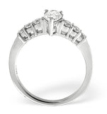 H/si Solitaire With Shoulders Ring 0.80ct Diamond 18k White Gold