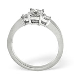 H/si Solitaire With Shoulders Ring 0.74ct Diamond 18k White Gold