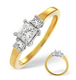 H/si Solitaire With Shoulders Ring 0.74ct Diamond 18k Yellow Gold