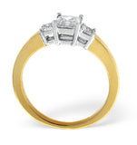 H/si Solitaire With Shoulders Ring 0.74ct Diamond 18k Yellow Gold
