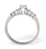 H/si Solitaire With Shoulders Ring 0.72ct Diamond 18k White Gold