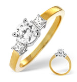 H/si Solitaire With Shoulders Ring 0.70ct Diamond 18k Yellow Gold