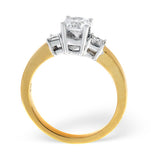 H/si Solitaire With Shoulders Ring 0.70ct Diamond 18k Yellow Gold