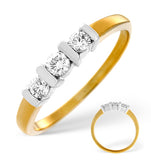 Certified 0.52ct18k Gold Brilliant Diamond Trilogy Tension Set Ring