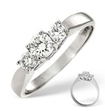 Ariella Platinum 3 Stone Diamond Ring 1.00ct G/vs