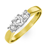 Ariella 18k Gold 3 Stone Diamond Ring 1.00ct G/vs