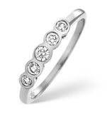 Certified 1.05ct 18k White Gold Five Stone Diamond Rubover Ring