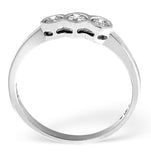 Certified 1.05ct 18k White Gold Brilliant Diamond Rubover Trilogy Ring