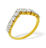 Diamond 0.70ct 18k Yellow Gold Wishbone Ring