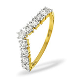 Diamond 0.70ct 18k Yellow Gold Wishbone Ring