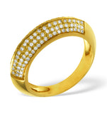 18k Gold Diamond Pave Ring 0.32ct H/si