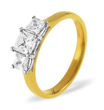Lauren 18k Gold 3 Stone Diamond Ring 0.50ct G/vs