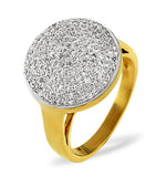 18k Gold Diamond Pave Ring 0.54ct H/si