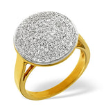 18k Gold Diamond Pave Ring 0.54ct H/si