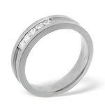 Mens 0.22ct H/si Diamond 18k White Gold Dress Ring