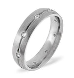 Mens 0.14ct G/vs Diamond 18k White Gold Dress Ring