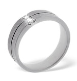 Mens 0.16ct G/vs Diamond 18k White Gold Dress Ring