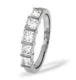 Lauren Platinum 5 Stone Diamond Eternity Ring 1.00ct H/si