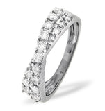 Diamond 0.50ct 18k White Gold Cross-over Ring