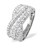 Diamond 1.00ct 18k White Gold Cross-over Ring