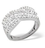 Diamond 1.00ct 18k White Gold Cross-over Ring