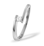 18k White Gold Diamond Engagement Ring 0.10ct H/si