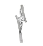 H/si Solitaire Ring 0.15ct Diamond 18k White Gold