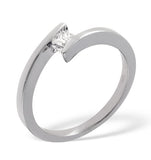 H/si Solitaire Ring 0.15ct Diamond 18k White Gold