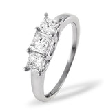 Lauren Platinum 3 Stone Diamond Ring 1.50ct H/si