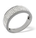 18k White Gold Diamond Pave Ring 0.45ct H/si
