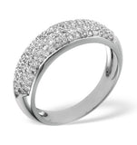 18k White Gold Diamond Pave Ring 0.64ct H/si