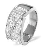 18k White Gold Diamond Pave Ring 0.62ct H/si