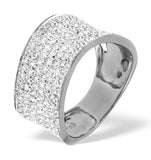 18k White Gold Diamond Pave Ring 0.89ct H/si