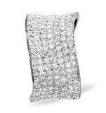 18k White Gold Diamond Pave Ring 0.89ct H/si