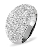 18k White Gold Diamond Pave Ring 1.29ct H/si